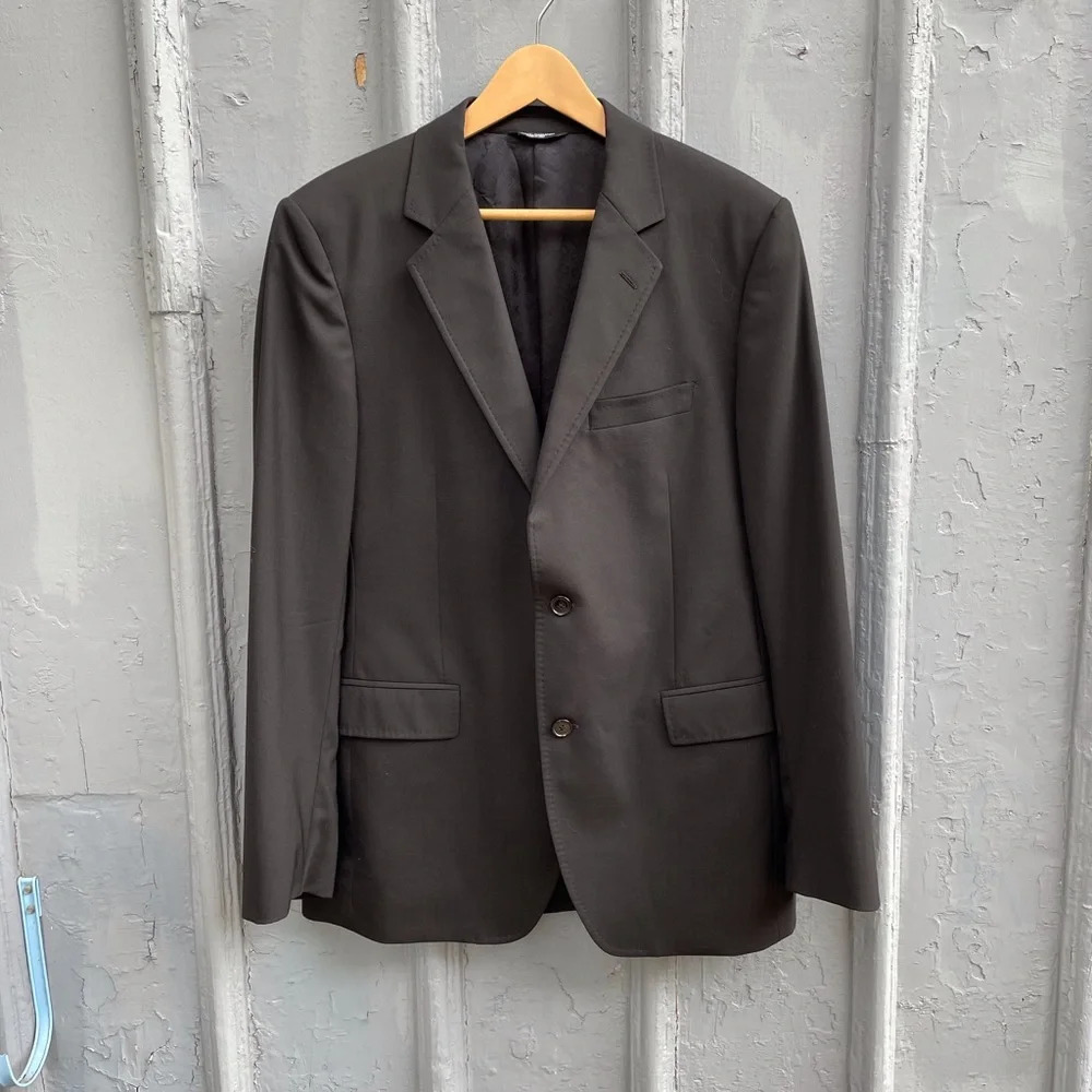 Dolce & Gabbana Black Wool Blazer Sport Coat, IT 52